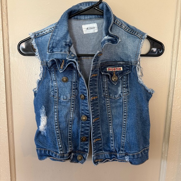 Hudson Vest Girl’s M Blue Denim Vest Western Country Core - Picture 7 of 9